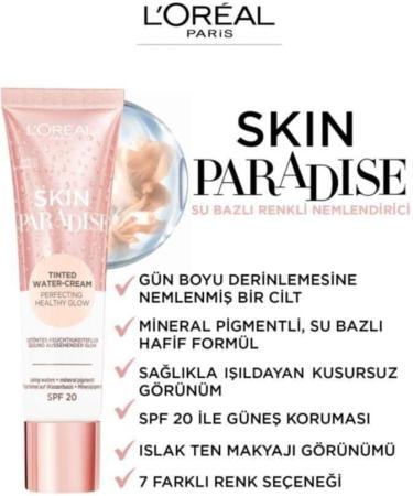 L'Oreal Paris Skin Paradise Tinted Moisturiser Up to 24h hydration SPF20 02 Fair 0.039 kg 02 Fair 0.039 kg (Pack of 1) - Buy Online on GoSupps.com