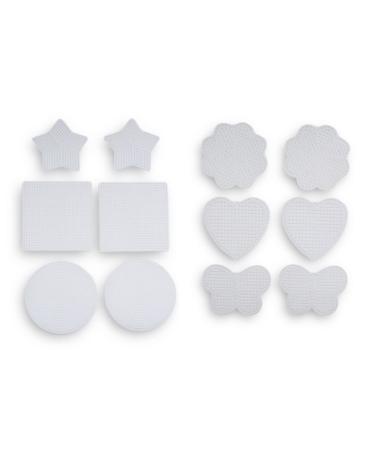 Craft Supply Plastic Canvas Circle, Square, Heart, Star, Flower, & Butterfly - Variety Pack -2.25 inches to 4.25 inch es- 12 Piece - 2 Each of Shape