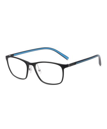 HELES Blue Light Blocking Reading Glasses Lightweight TR90 Full Rim Eyeglasses Frame Filter Blue Ray Computer Game Glasses Black&blue +3.75 Strength
