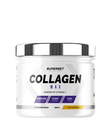 Superset Nutrition - Collagen Max (350g) - 71% Peptan® Type I Hydrolyzed Collagen - Enriched with Vitamins C, B3 and B8 - Joint Support & Skin Beauty - Tropical