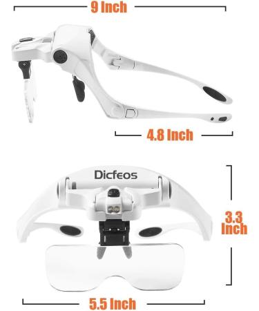 Dicfeos Headband Lighted Magnifying Glass with 5 Lenses - Perfect for Jewelry, Arts, Crafts, Knitting, Cross Stitch, and DIY - Buy Online on GoSupps.com