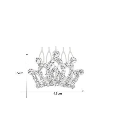 Kids Princess Crown Rhinestone Tiara Hair Comb Set - Sparkling Crystal Hair Clips for Girls, Teens, Toddlers - 2 Pcs Mini Decorations - Buy Online on GoSupps.com