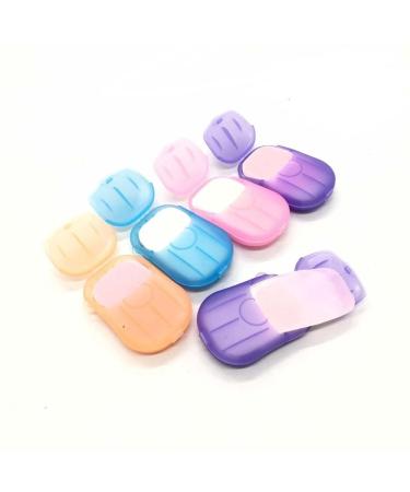 esowemsn 6 Packs Portable Disposable Travel Hiking Washing Hand Bath Toiletry Paper Soap Sheets(Random Color)