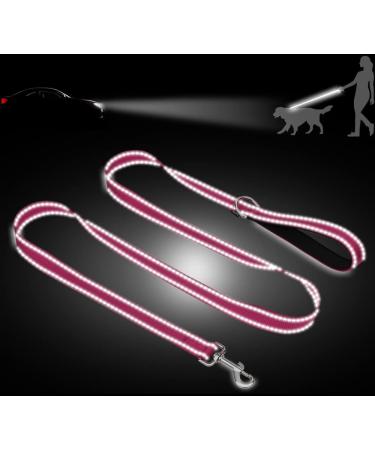 Taglory Heavy-Duty Dog Leash for Medium & Large Dogs | Reflective Padded Handle | Supports 10-75 kg | 1.8m x 2.5cm | Pink - Ideal for Comfortable Walks - Buy Online on GoSupps.com