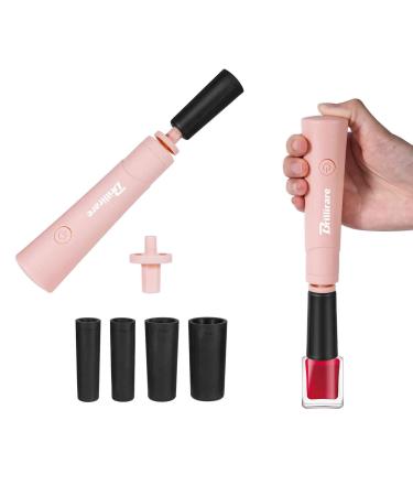 Electric Nail Lacquer Shaker Glue Shaker for Eyelash Extensions Supplies Nail Polish Mixer with Connector and 4 Calibers Electric Liquid Evenly Shaker Time Saving Handsfree Tool-Pink