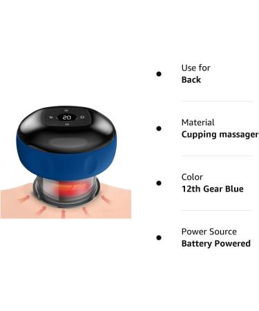 Smart Dynamic Cupping Therapy Set Cellulite Massager 3 in 1 Vacuum Therapy Machine Cellulite Remover Gua Sha Massage Tool with12 Level Temperature and Suction manual-back-massagers 12th Gear Blue - Buy Online on GoSupps.com