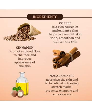 EO Laboratorie Natural Dry Face & Body Scrub - Coffee & Cinnamon Antioxidant 200g | Best Exfoliating Skincare for Glowing Skin - Buy Online on GoSupps.com