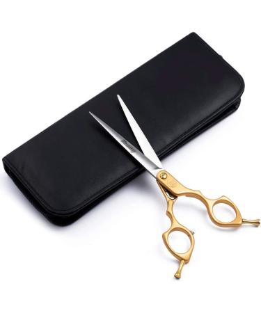 Moontay 6.5 Professional Curved Pet Grooming Scissor - 440C Japanese Stainless Steel, Ultra-Light Aluminum Handle, Dog Cat Shear/Scissor - Gold 6.5 Straight Cutting - Buy Online on GoSupps.com