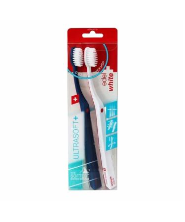 edel+white Flosser Ultra-Soft Duo Swiss-Made Toothbrushes - 2 Pack