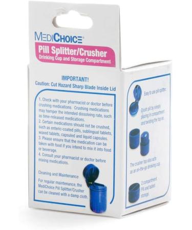 MediChoice Pill Splitter/Crusher - Blue 1314PLC1220A | Cuts Splits & Stores Medication - Ideal for Easy Dosing - Buy Online on GoSupps.com