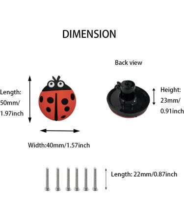 6 Pack Cchhyyt Mystical Garden Cartoon Rubber Drawer Handles for Kids - Ladybug Design Cabinet Knobs for Children's Rooms - Buy Online on GoSupps.com