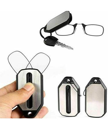 MoguGo Keychain Reading Glasses - Foldable Mini Nose Clip Strength 2.50 Unisex Compact Case - International Shipping Available - Buy Online on GoSupps.com