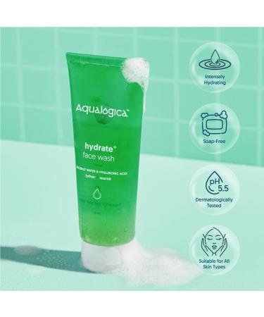 Hydrate+ Face Wash | Gentle Deep Cleansing & Hydration | Hyaluronic Acid & Coconut Water | Unisex Facial Cleanser for All Skin Types - 3.38 Fl Oz - Buy Online on GoSupps.com