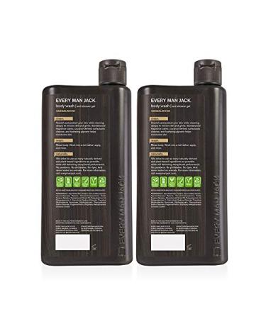 Every Man Jack Men's Body Wash Twin Pack - Sandalwood | 16.9oz x 2 Bottles | Parabens-Free, Dye-Free, Cruelty-Free - Buy Online on GoSupps.com