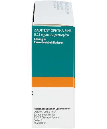 Buy ZADITEN Ophtha Sine 0.25 mg/ml Eye Drops - 20 Single Dose Packs for Worldwide Shipping - Buy Online on GoSupps.com