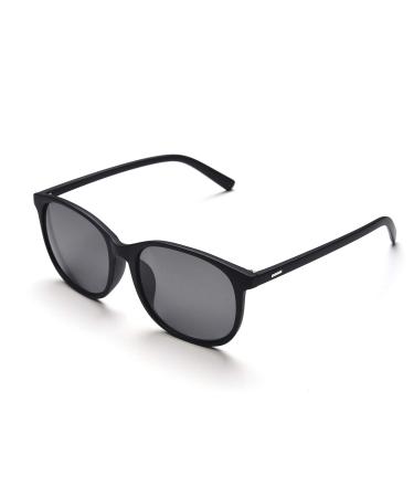 Jcerki Oversize Frame nearsighted sunglasses Glasses-1.00 Strength myopia glasses Men and women lightweight Myopia Spectacles Black -1.0 Diopters