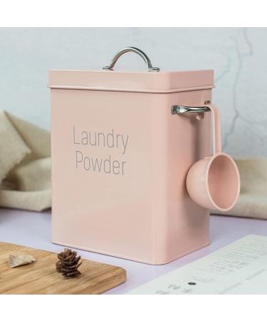 Washing Powder Can Metal 4L Retro Washing Powder Box with Dosing Iron Spoon Household Washing Powder Container Detergent Box with Lid Storage Box Powder Detergent Storage 16 cm x 11.7 cm x 20 cm Pink - Buy Online on GoSupps.com