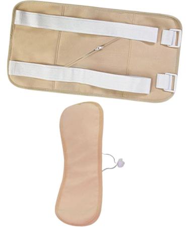 Fenteer Castor Oil Compress - 2 Pieces Adjustable Elastic Band Washable Sleep Aid Khaki Color - Anti-Oil Output - Buy Online on GoSupps.com