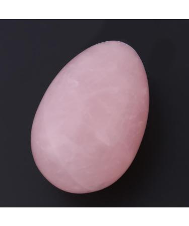 Rosenquarz Yoni Ei Massage Stone - Natural Crystal for Cone Exercises & Post-Birth Relaxation | Exquisite Craftsmanship with Pre-Drilled Hole - Buy Online on GoSupps.com
