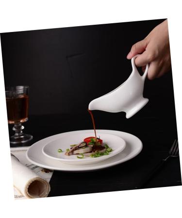Zerodeko 1pc Sauce Hopper Porcelain Dipping Dish Milk Creamer Pitcher Syrup for Coffee Dining Gravy Boat Sauce Boat with Candle Kitchen Supplies Gravy Pitcher Jar Ceramics White Glass Salad White 20X6X12CM - Buy Online on GoSupps.com