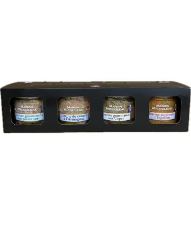 Box of 4 terrines in 90gr jars - artisanal pâté - gift to offer - Conserverie Micouleau - gift basket - Aperitif box - southwest - set of 4 terrines from France
