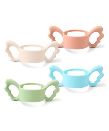 Baby bottles handles silicone roadloo 4 pieces baby bottles handle feeding bottle handle lining feeding bottle handle holder baby bottle accessories outside diameter over 6 cm for bottle