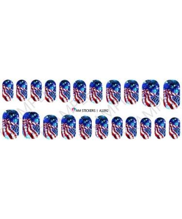 American Flag Independence Day Nail Art Stickers - Set of 22 | 4th of July Water Transfers Decals - A1092 - Buy Online on GoSupps.com