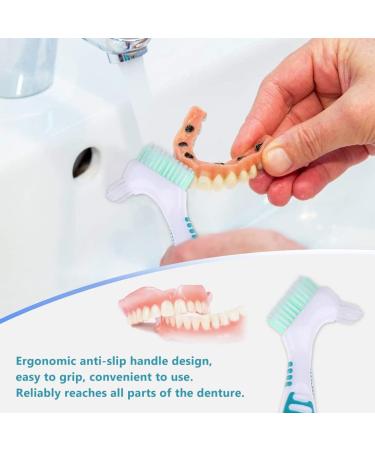Presswent Toothbrush for Dentures & Dental Care | Multi-layered Bristles for Effective Cleaning | Prosthetic Toothbrush - Blue - Buy Online on GoSupps.com