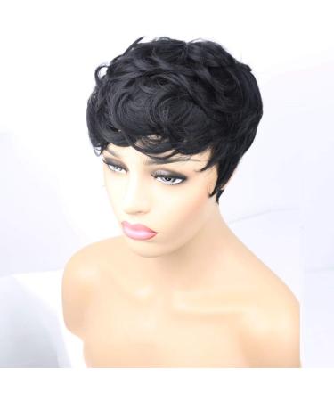 VCK Short Pixie Cut Wigs for Black Women - Natural Wavy Synthetic Heat Resistant 1B - Buy Online on GoSupps.com