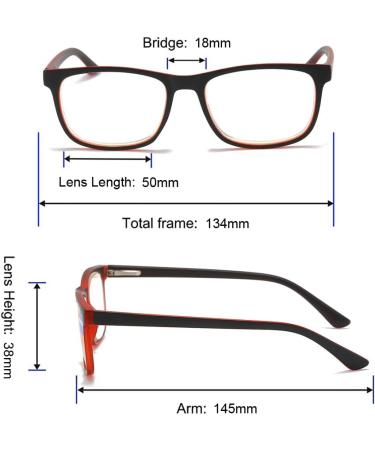 MMOWW 2-Pack Reading Glasses for Men & Women - Anti-Blue Light Computer Glasses with Spring Hinges (Red + Dark Blue 1.5x) - Stylish & Comfortable - Buy Online on GoSupps.com