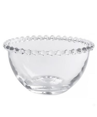 MAGICLULU Glass Plates 1pc Food Chic Beaded Appetizer Dipping Trim Serving Vintage Small Side Condiment Cream Soy Kitchen Transparent 8.5X8.5X4CM