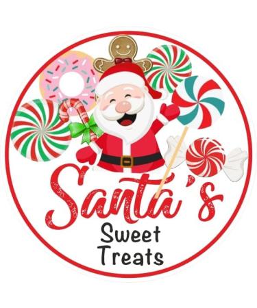 Santa's Sweet Treats Christmas Stickers Labels Seals Baking Cones Kids gift - Buy Online on GoSupps.com