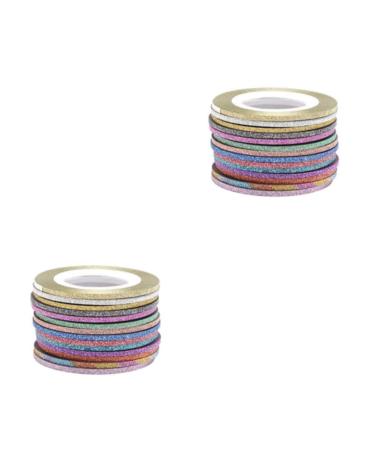 Lmoikesz 2 Set Multicolored Nail Art Striping Tape - Wide Application, Easy to Use - Fashionable Paper Gifts - Random Color 2MM - 2 Set - Buy Online on GoSupps.com