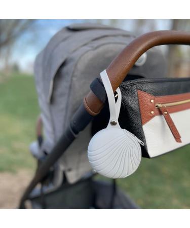 Baby Cove Shell Silicone Pacifier Clip Holder Case - Pearl White - Attach to Strollers & Diaper Bags for Pacifier and Baby Accessories Protection - Buy Online on GoSupps.com