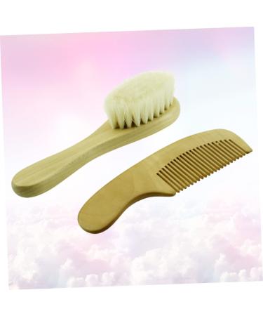 Beavorty 2pcs Baby Hair Brush and Comb Set - Gentle Hair Cleaning for Toddlers | Wooden Shower Brush for Babies - Buy Online on GoSupps.com
