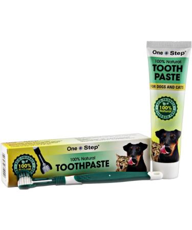 Natural Toothpaste & Toothbrush for Pets | Allergen-Free Dental Care | 100g Tube, Peppermint Flavor - Buy Online on GoSupps.com