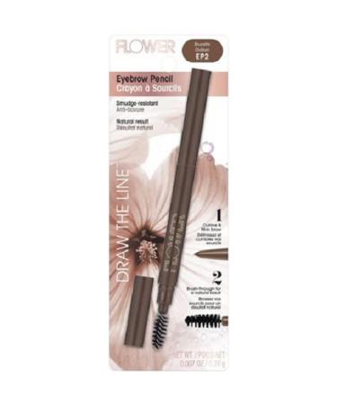 Flower Beauty Draw The Line Eyebrow Pencil - Long Lasting  Smudge Resistant  Natural Result Makeup w/ Vitamin E (Brunette) Brunette 1 Count (Pack of 1)