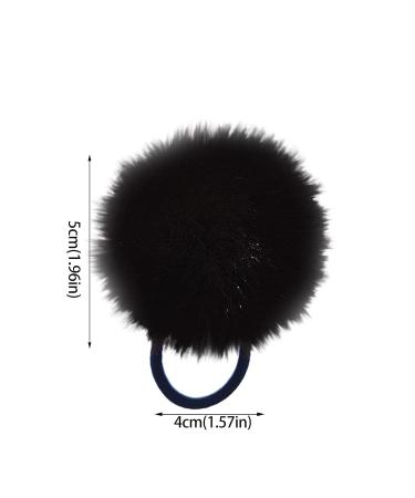 Tonsee Pompom Hair Ties - Fluffy Black Elastic Hair Band & Cute Plush Ball Ponytail Holder for Girls - Shop Internationally! - Buy Online on GoSupps.com