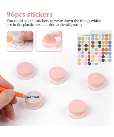 Flintronic Plastic Cosmetic Jar*64 Transparent & Visible Sample Container Jar Screw Cap Bottle with Sticker & Small Spoon Suitable for Cosmetic/cream/gel/paste/beads/mineral Items(Orange Pink) 64pcs Orange Pink - Buy Online on GoSupps.com