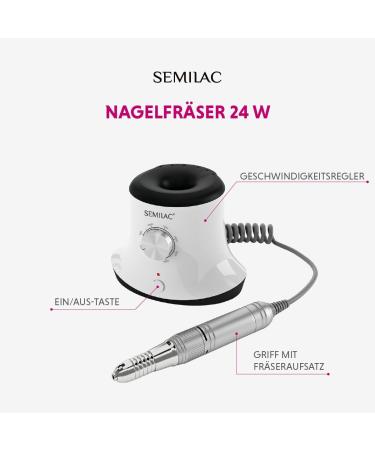 Semilac Professional Electric Nail File Drill 24W 30000Rpm - Perfect for Manicure Pedicure Safe Removal of Gel & Acrylic Nails & Hard Skin Remover - Buy Online on GoSupps.com