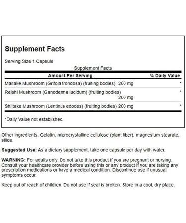 Swanson Full Spectrum Triple Mushroom Complex - 60 Capsules for Immune Support & Wellness - Buy Online on GoSupps.com