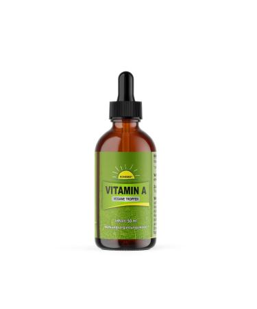 Vitamin A drops pure retinyl palmitate in coconut oil no additives 50 ml in a brown glass bottle with dropper pipette Bonemis