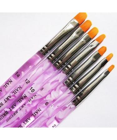 1 x UV gel brush purple/pink marble - 7 sizes available - CUTE NAILS