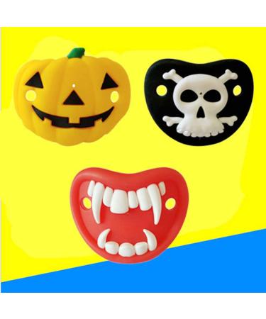 3pcs Funny Halloween Silicone Baby Pacifiers - Pumpkin, Skeleton, Vampires Fangs | Perfect for Halloween Party Favors & Gifts - Buy Online on GoSupps.com