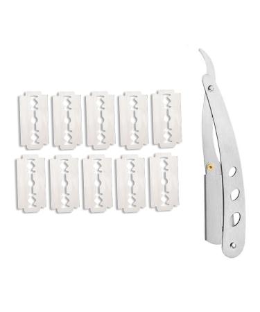KQNM razor with 10 blades for straight shave razor men barber razor gifts for men - care set gift for men