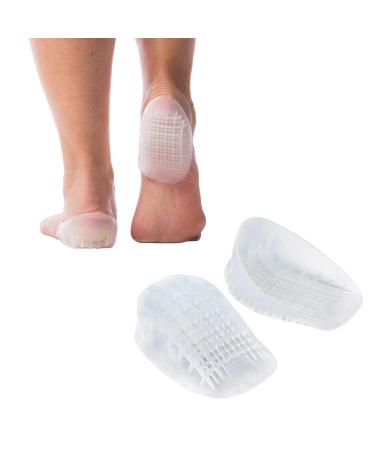 Tuli's Heavy Duty Gel Heel Cups Cushion Insert for Shock Absorption Plantar Fasciitis Sever s Disease and Heel Pain Relief Made in USA Small 2 Pairs Small (2 Pairs)