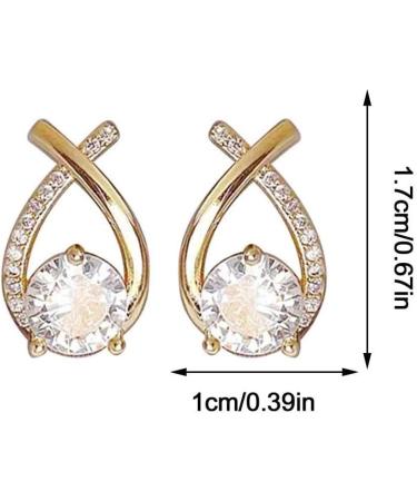 Fashionable Gold-Colored Cross Earrings - Sparkling Zirconia Jewelry Gifts for Women & Girls | Elegant Crystal Style - Buy Online on GoSupps.com