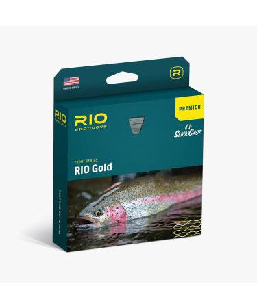 Rio Premier Gold Fly Line, Easy to Cast Flies from Size 2 to 22, Ultimate All-Around Fly Line with Ultra-Slick Performance Moss/Gold WF4F