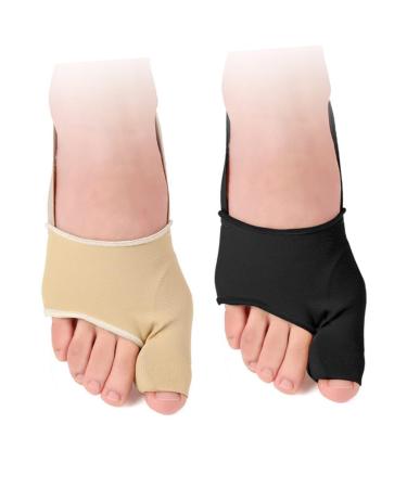 Hallux Valgus Sleeve & Toe Corrector Set - 1 Pair, Black - Toe Separators & Straighteners for Hammer Toe - Hand Cuff Holders - Toe Correcting Tools - 9x6.8cm - Buy Online on GoSupps.com