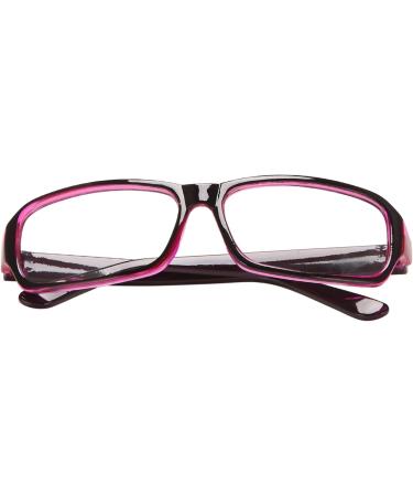 Stylish Full Rim Plastic Glasses with Clear Lenses in Black & Purple - Unisex Eyewear for Men and Women | International Shipping - Buy Online on GoSupps.com